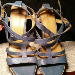 Nine West Aqua Blue Wedeges